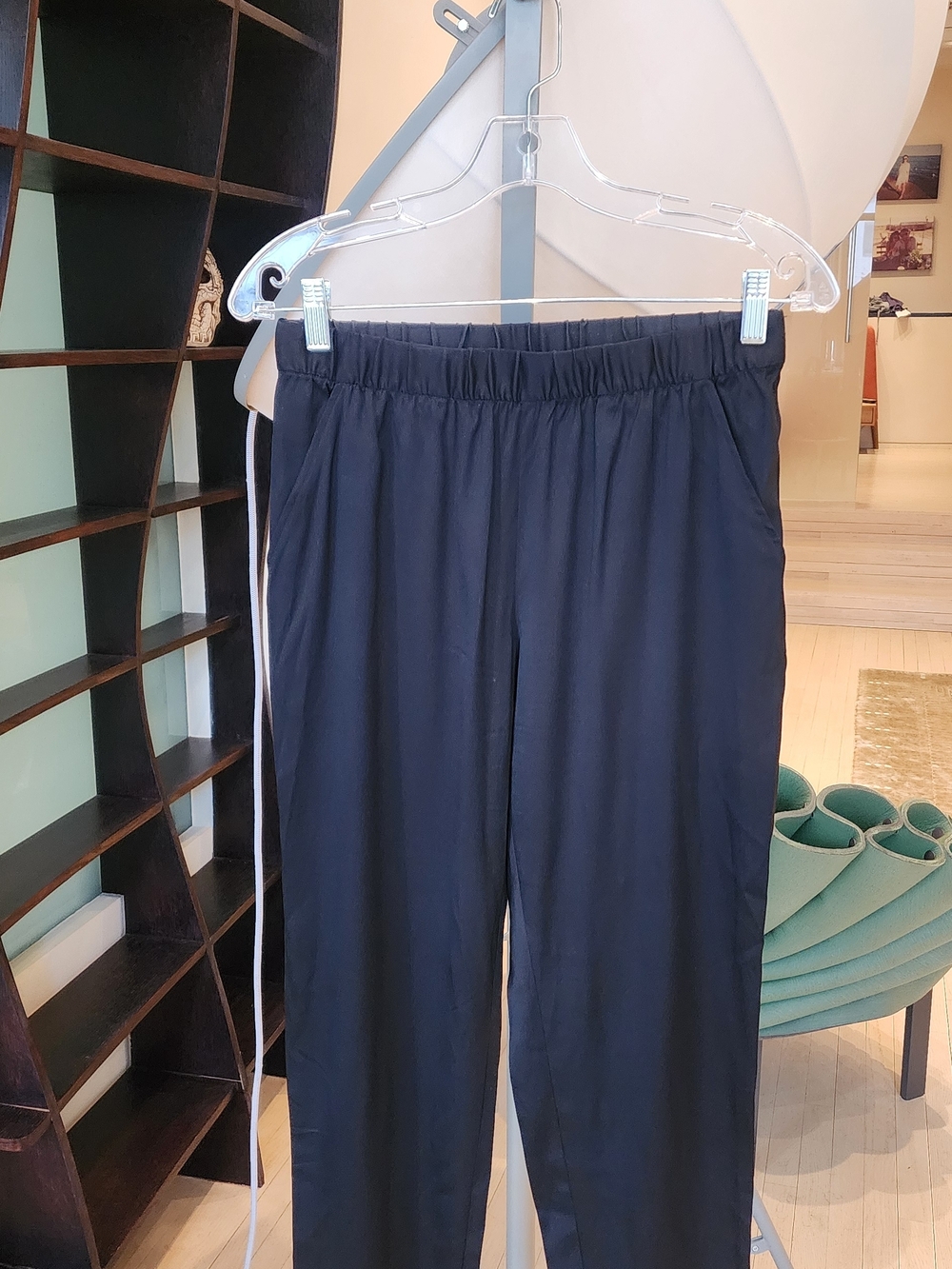 Alexander Wang Black Silk Straight-Leg Pull-On Pants Size 2 - Picture 2 of 6